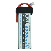 2pcs/lot XXL 6000mAh 11.1V 3s 50C max 100C RC LiPo Battery Rechargeable Helicopters Boats Cars quadcopter