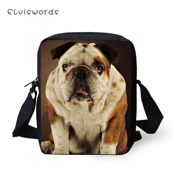 CDWX2485E ELVISWORDS модные женские сумки-мессенджеры маленькие бульдоги шаблон сумки на плечо милые животные девушки лоскуты сумочки Дети Мини Mochila - Цвет: CDWX2485E