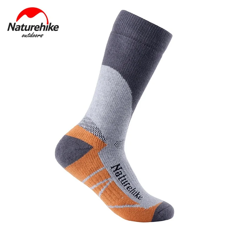 NatureHike одна пара спортивные носки для занятий на открытом воздухе носки быстросохнущие зимние термоноски для мужчин и женщин снежный пик Пешие Прогулки спортивные Термо носки - Цвет: Men gray