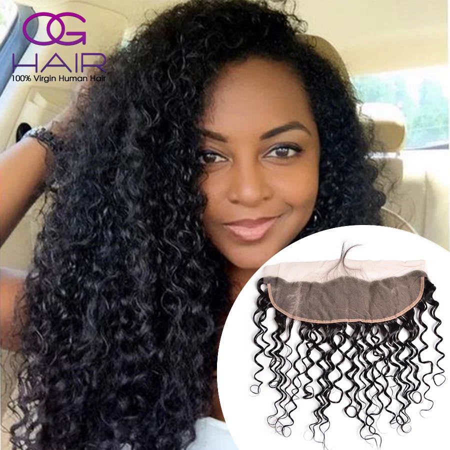 

Brazilian Water Wave Lace Frontal Closure 13x4 Cheap Virgin Human Hair Lace Frontals with Baby Hair Brazilian Curly Lace Frontal