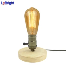 Творческий ретро дерево woodentable свет лампы переменного тока 110 В/220 В для Гостиная Обеденная Спальня прикроватной тумбочке Cafe Кофе магазин ресторан