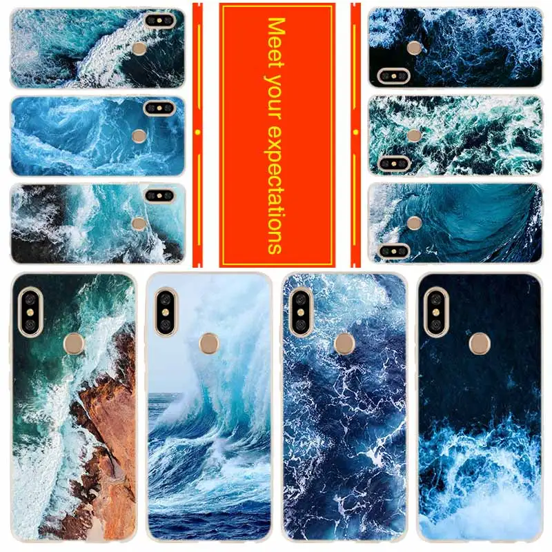 

Phone for Xiaomi Redmi go 7 6a 5a 5plus 4a 4x 3s Note 7 6 5 4 3 5a K20 pro Cover Case waves ocean water light refractions