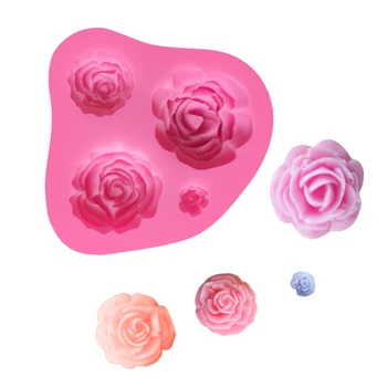 

Kitchen Accessories Cake Tools 1PC Silicone Cake Mold Rose Flower Shape Soap Mold Pastry DIY Chocolate Stencils Bakeware