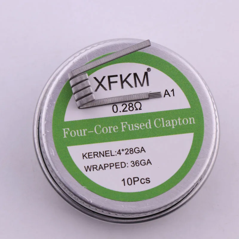 Xfkm 10 шт. Alien Clapton vape Отопление провода предварительно собранный Койл NI80 SS316L A1 готовых Обёрточная бумага катушки DIY RDA РБА RTA проекты