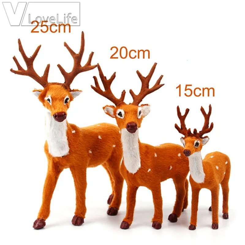 

15 20 25cm Reindeer Christmas Deer Xmas Elk Plush Simulation Christmas Decorations For Home New Year Gifts Navidad