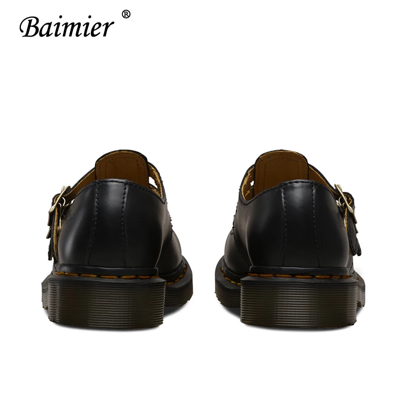 Baimier/Винтажные женские туфли-оксфорды в британском стиле; женские туфли на плоской подошве с круглым носком; повседневные женские туфли-оксфорды с пряжкой