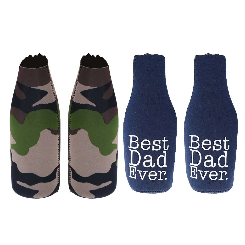 2 Pair Novelty Beer Bottle Drinking Cooler Sleeves Cover Neoprene Bag Insulated Drinking Cooler Holder Wedding Favors