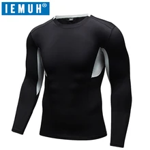IEMUH бренд Для мужчин Беговая футболка для тренировок костюм весна Для мужчин плотно Для мужчин s тренажерный зал спортивный короткий рукав Футболка Тренажерный зал работает одежда