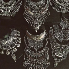 Dvacaman Fashion Jewelry Women Collier Big Vintage Maxi Chunky Necklaces & pendants Maxi Boho Statement Collar Necklace 9820