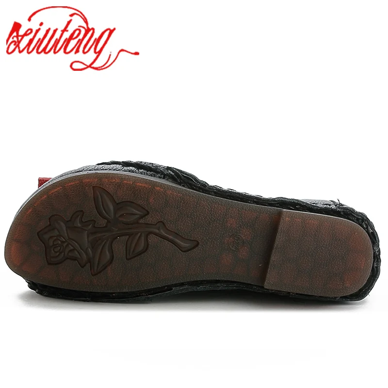 Xiuteng/удобная женская обувь ручной работы из натуральной кожи на плоской подошве с мягкой подошвой; повседневные Гибкие водонепроницаемые мокасины из воловьей кожи; женская обувь на плоской подошве