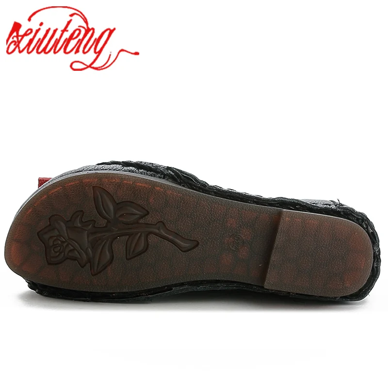 Xiuteng Soft Bottom Comfortable Hand Made Women Genuine Leather Flat Shoes Casual Work Cowhide Flexible Boat Shoes Women Flats women loafers,women orthopedic shoes
