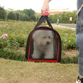 

DannyKarl Wholesale Dog Cat Handbag Breathable Oxford Mesh Pet Red Blue Bag Cage Out Portable Foldable Pet Suit for 10-15kg Pets