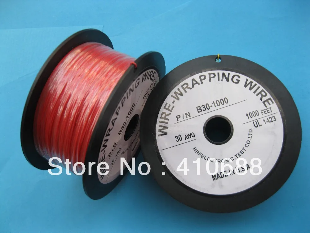 1 рулон 1000ft 30AWG провода-оберточная проволока серебряное покрытие медь красный