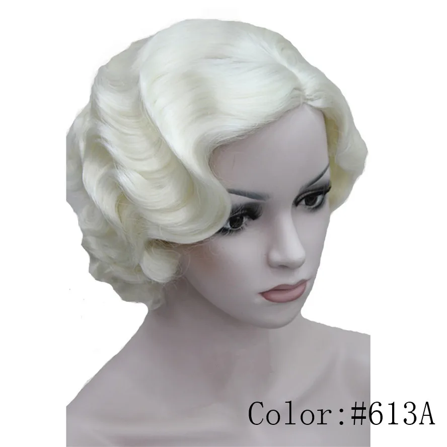 StrongBeauty 1920's стрижка флэппер для женщин Finger Wave Искусственные парики Ретро стиль Короткие синтетический парик