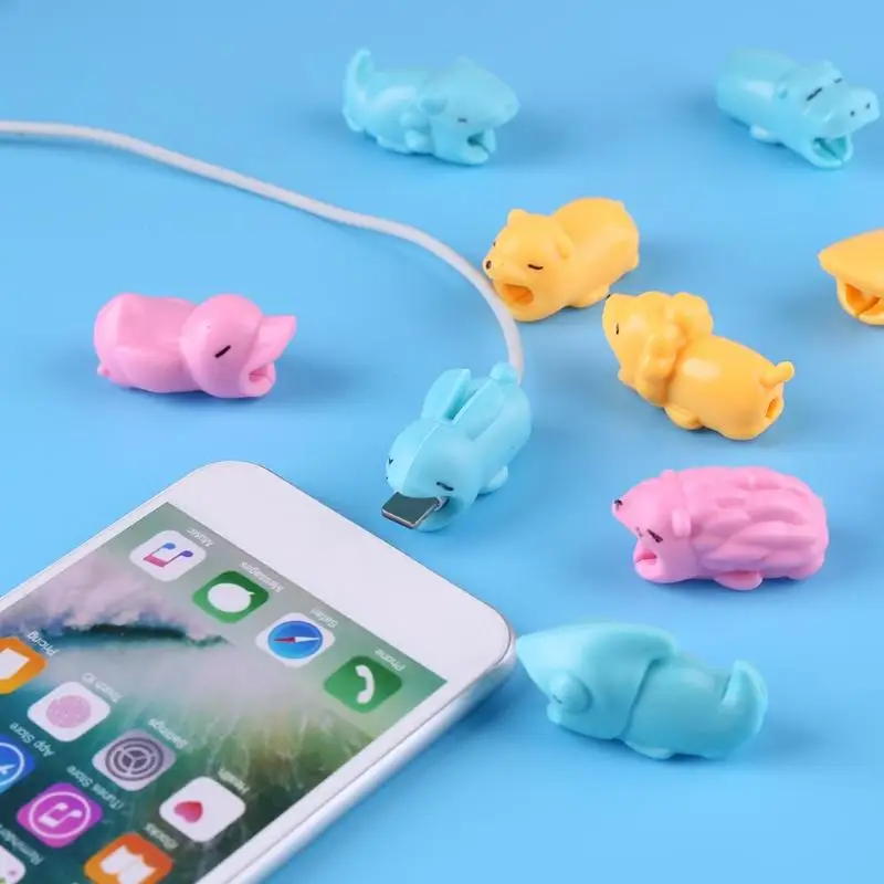 Милые игрушки в форме укуса виде животных кабель usb для передачи данных защита