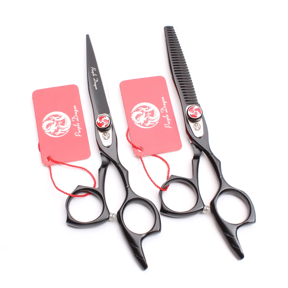 

Z9017 6'' JP 440C Purple Dragon Black Professional Scissors for Hairdressers Cutting Scissors Thinning Shears Solon Styling Tool