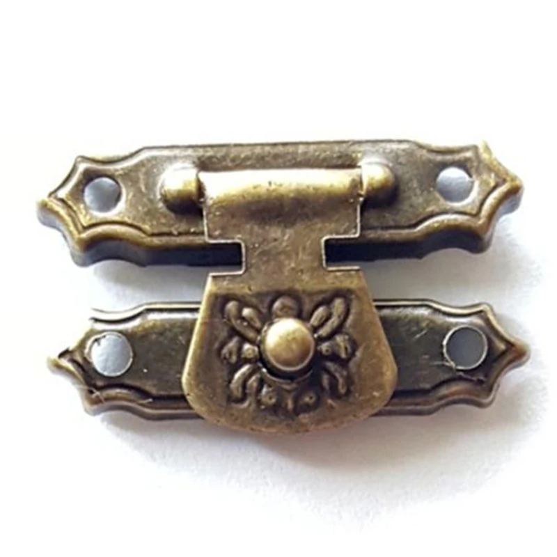 Agraffe 16 * 27mm buckle dark wooden box packing box parts buckle  clasp Box buckle latch hook  small golden  lock