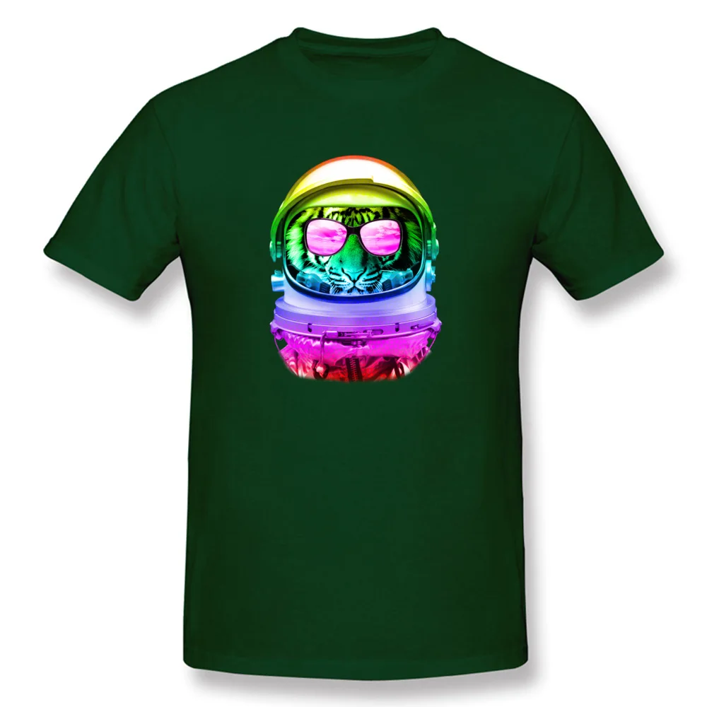 Custom Cool Space Tiger T-Shirt 2018 New Summer/Autumn Short Sleeve O-Neck Tops Tees Pure Cotton Man Street T-shirts Cool Space Tiger dark