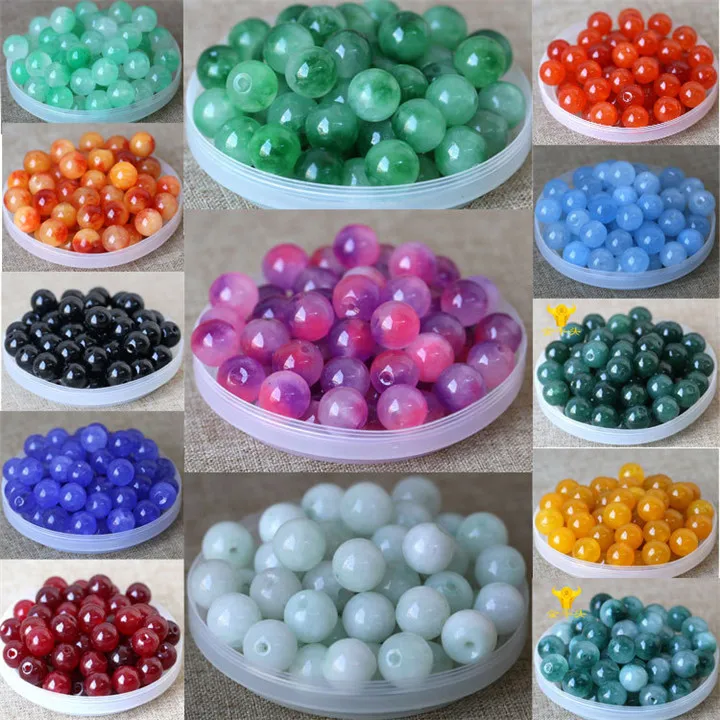 2  Natural Stone Loose Beads Multicolor 8-16mm Jade Stone Beads For Bracelet Jewelry Making Bead Necklace Diy Jewelry Accessories