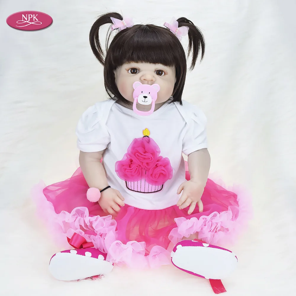 

NPK Reborn Full Silicone Body Baby Doll 57CM Lifelike Princess Girl Toys Doll Realistic Menina Reborn Bonecas Juguetes Kid Gifts