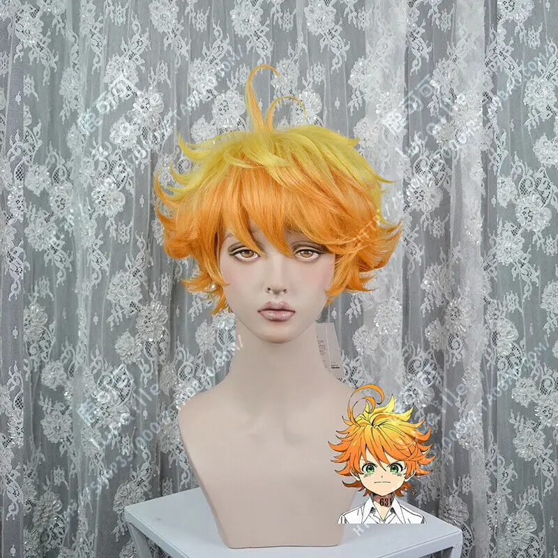 Парик для косплея аниме Yakusoku no Neverland мужчин и женщин парик оранжевый |