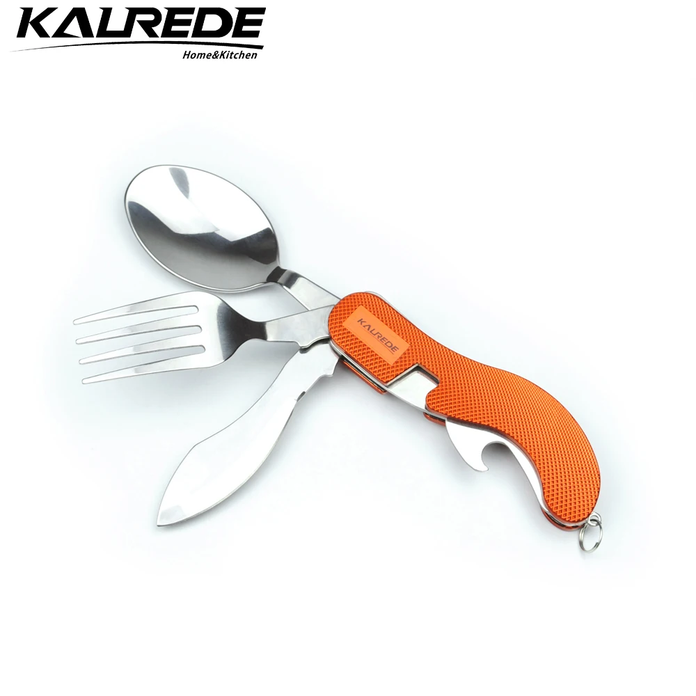 Kalrede Camping Tool Stainless Steel Multifunction Tableware Knife Fork