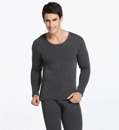 best long underwear Thermal Underwear Set For Men Winter Warm Thick Wool Cotton Mens Long Johns Velvet Fleece Top+Pants Plus Size Brand Male Clothes mens long underwear sets Long Johns