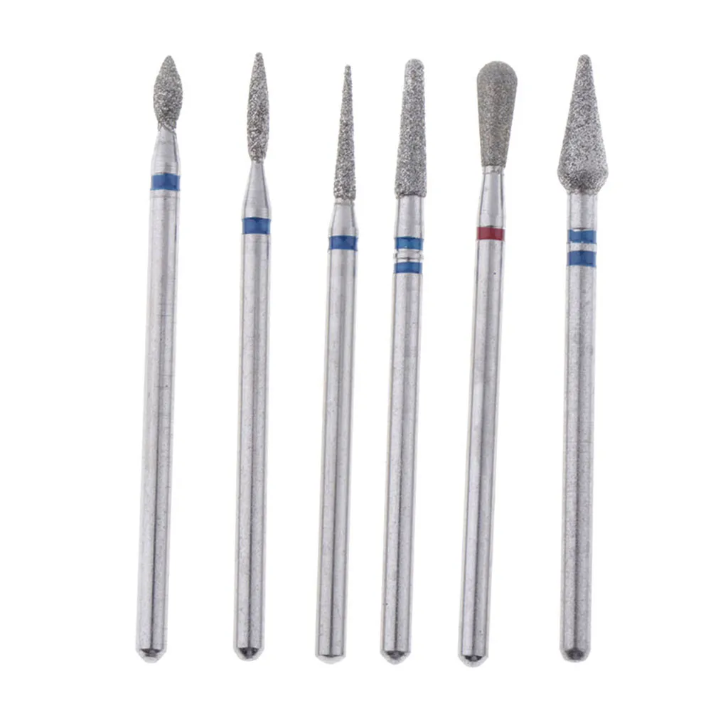 

6pcs Diamond Nail Art Drill Bits Brush Set Manicure Polishing Head 3/32 inch 09