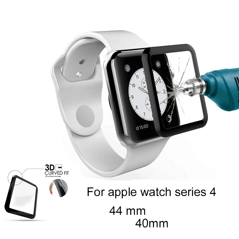 3D изогнутое закаленное Высокопрочное Стекло для наручных часов iwatch, ремешок 44 мм 40 мм Экран протектор для наручных часов Apple Watch Series 4 защитный глас защитную крышку пленка