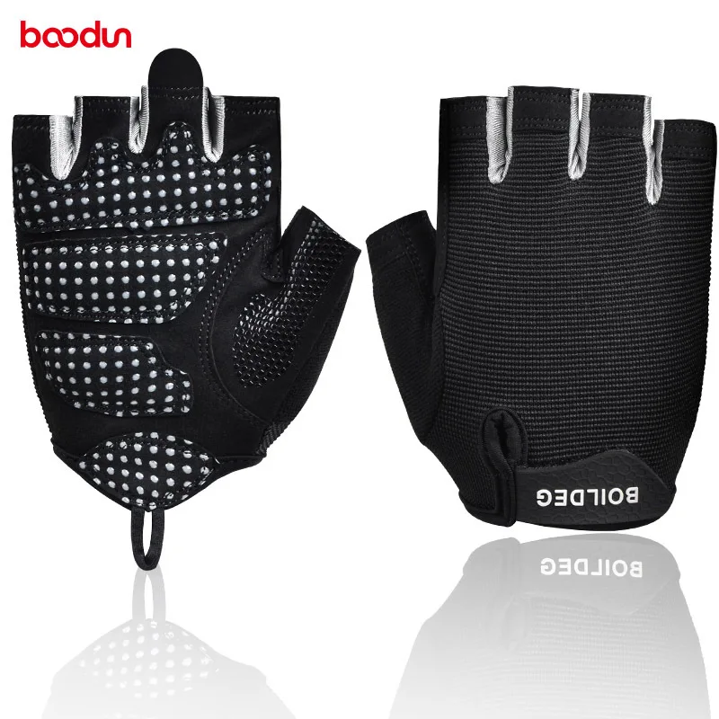 Boodun Gym Weightlifting Gloves Body Building Half Finger Breathable Fitness Gloves Anti-Slip Sports Training Gloves