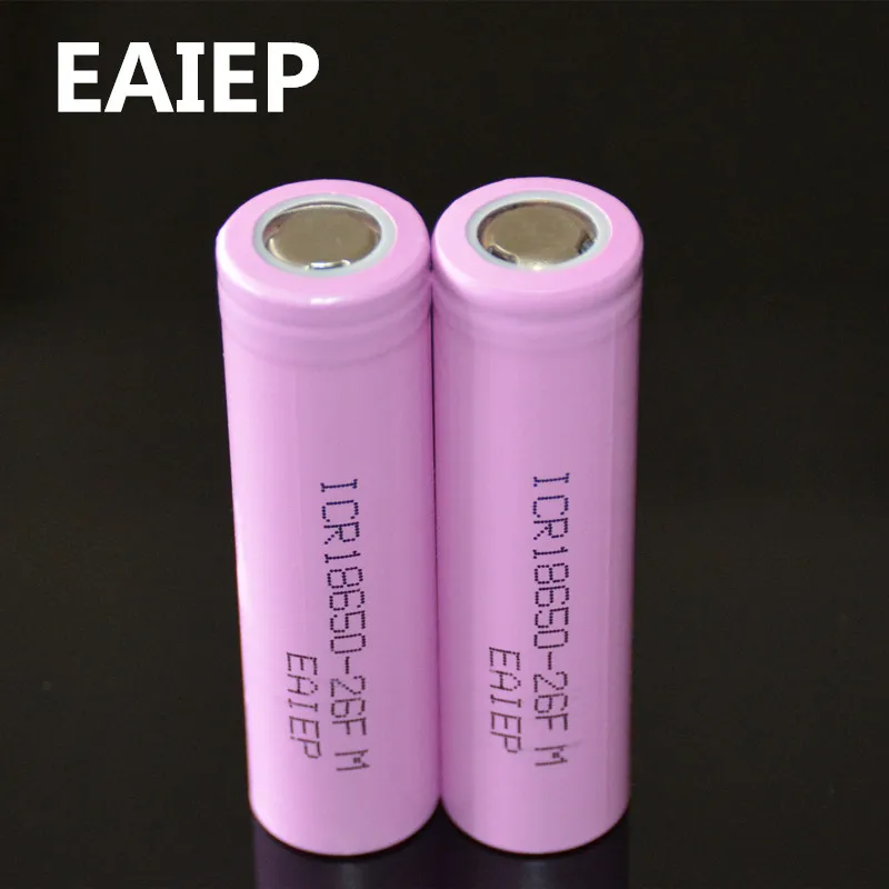 2 шт./лот EAIEP 18650 3,7 в 2600 мАч литий-ионные аккумуляторы аккумуляторная батарея ICR18650-26F безопасные батареи промышленного использования