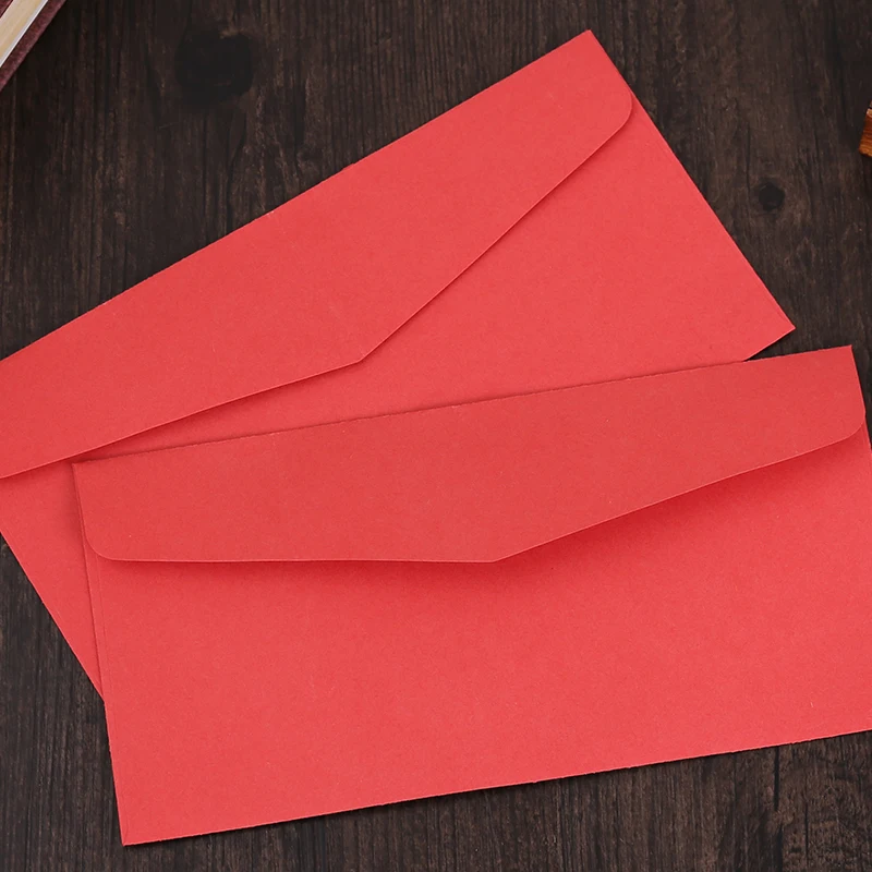 10 шт./лот) Простые красные конверты для пригласительных открыток бумажные винтажные пустые конверты