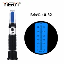 Yieryi ручной Brix 32 рефрактометр, с функцией определения содержания сахара метр Фруктовый Сахар тест er Saccharimeter тест на содержание сахара