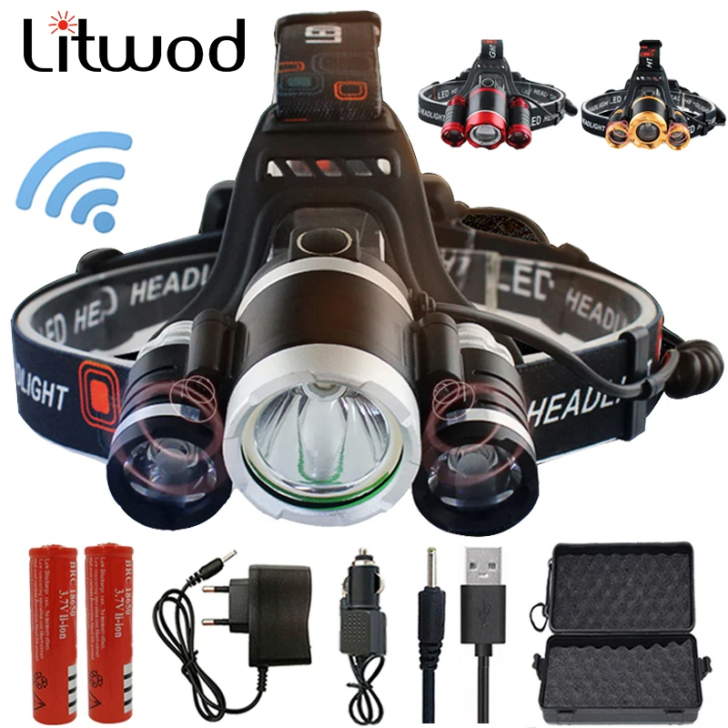 Litwod Z20 2303 S 3 * XM L T6 ИК датчик светодиодные фары фара очень яркий налобный фонарь