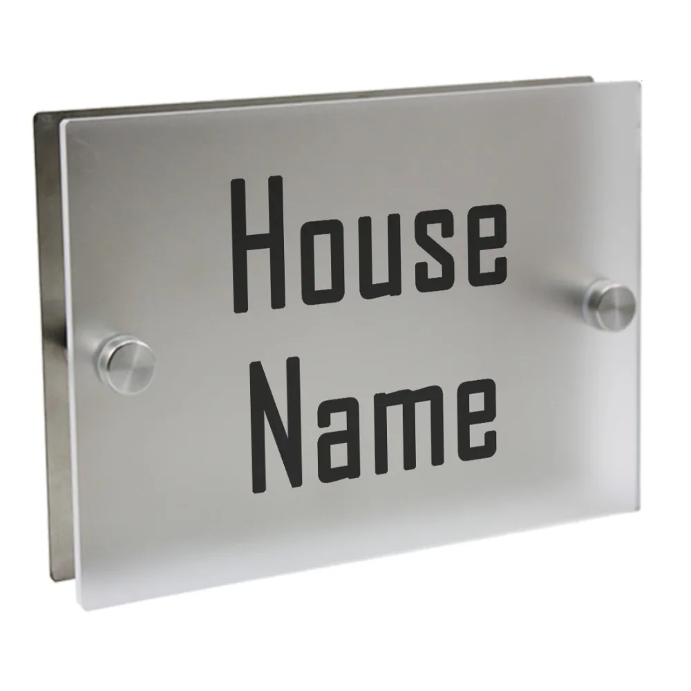 

Text Personalized Modern House Number Door Sign Plaque Street Acrylic Matte Glass TOP House Address Plaques Outdoor Signs