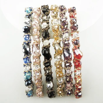 

Charming Korean Hair Accessories Variety Colorful Flash Card Irregular Crystal Headband Round Hair Clips for Women