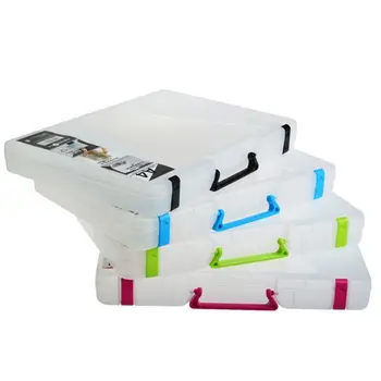 

Portable Transparent A4 File Boxes Creative Multi-function Plastic Office Stationery Storage Folder Capacity Single Layer Binder