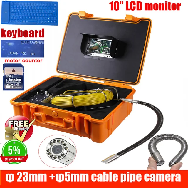 $US $444.60  50m meter counter DVR Pipe Wall Sewer Inspection Camera System Tube wall detection system Endoscope