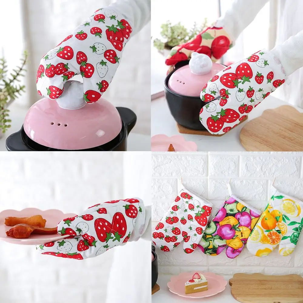 

Cotton Oven Glove Heatproof Mitten Kitchen Cooking Microwave Oven Mitt Insulated Non-slip Glove