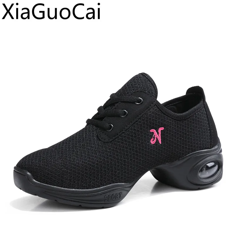 Black Mesh Breathable Women Platform Sneakers Brand Designer Summer Female Casual Shoes Lace Up Platform Dance Shoes for Girls