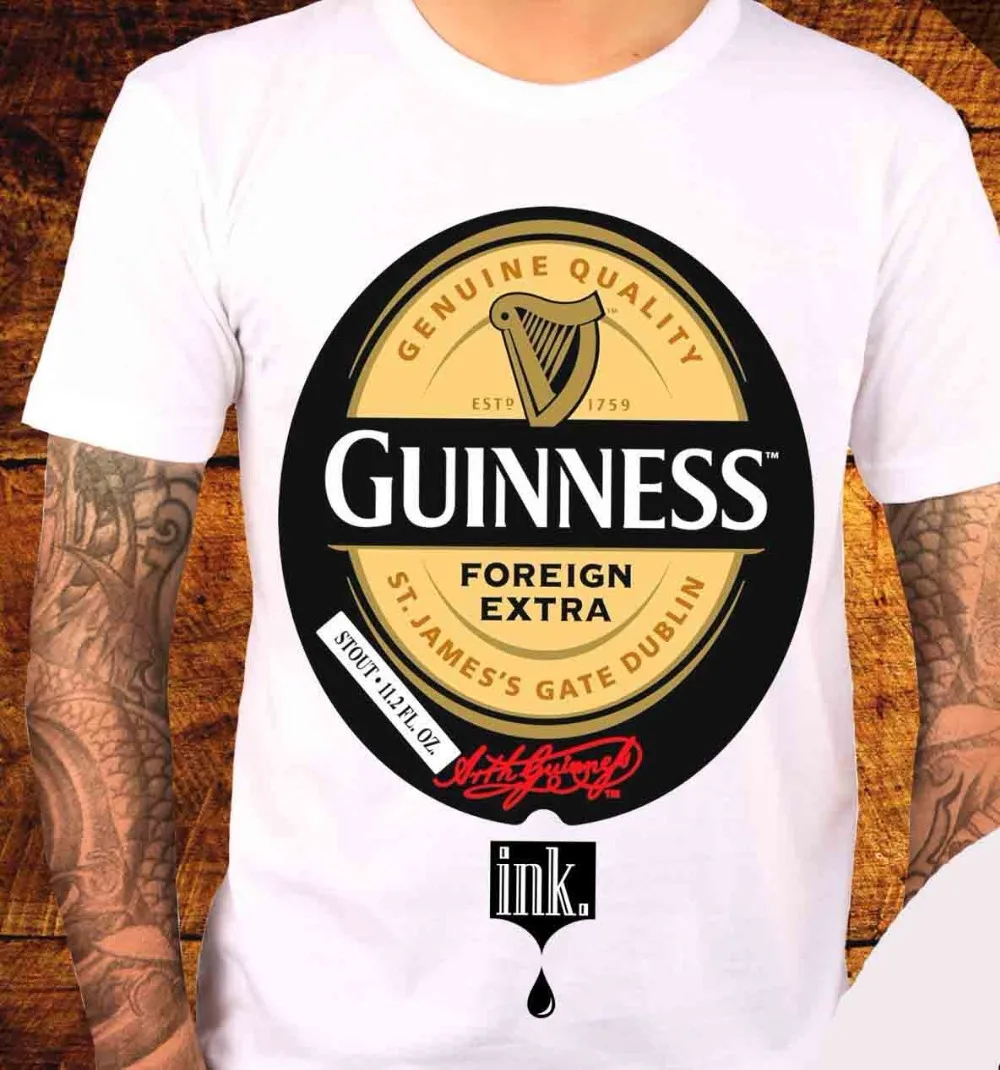 Best 2019 Creative Novelty Summer Style Cotton T Shirt Beer Guinness Ink Traditional Old 2015 Tattoo Slub Order T Shirts