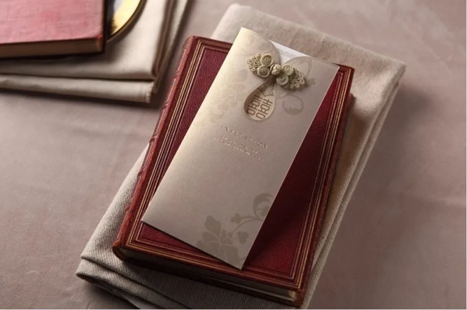 Восточный Чонсам пряжки приглашения на свадьбу, китайский Chirpaur завязанные кнопки пригласительные карты, 100 шт, экспресс