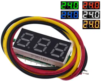 

0.28 inch DC 0-100V 3-Wire Mini Gauge voltage meter Voltmeter LED Display Digital Panel Voltmeter Meter Detector Monitor Tools