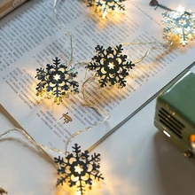 AC 220 V праздничный светодиод Феи покрытие серебряная звезда снежинка струна светящаяся гирлянда украшение Рождество Свадьба Свет