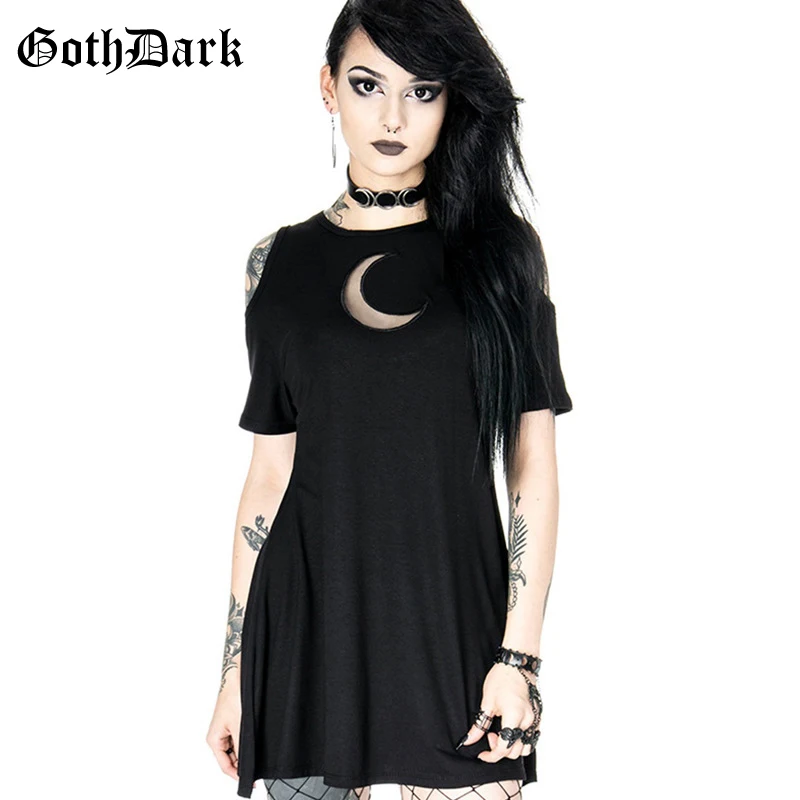Goth Dark Grunge Aesthetic Hollow Out Dresses Gothic Summer 2019