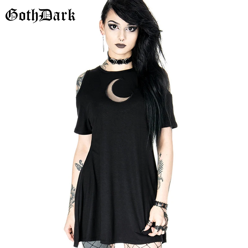 Женское платье с вырезом Goth Dark винтажное плиссированное модное сексуальное