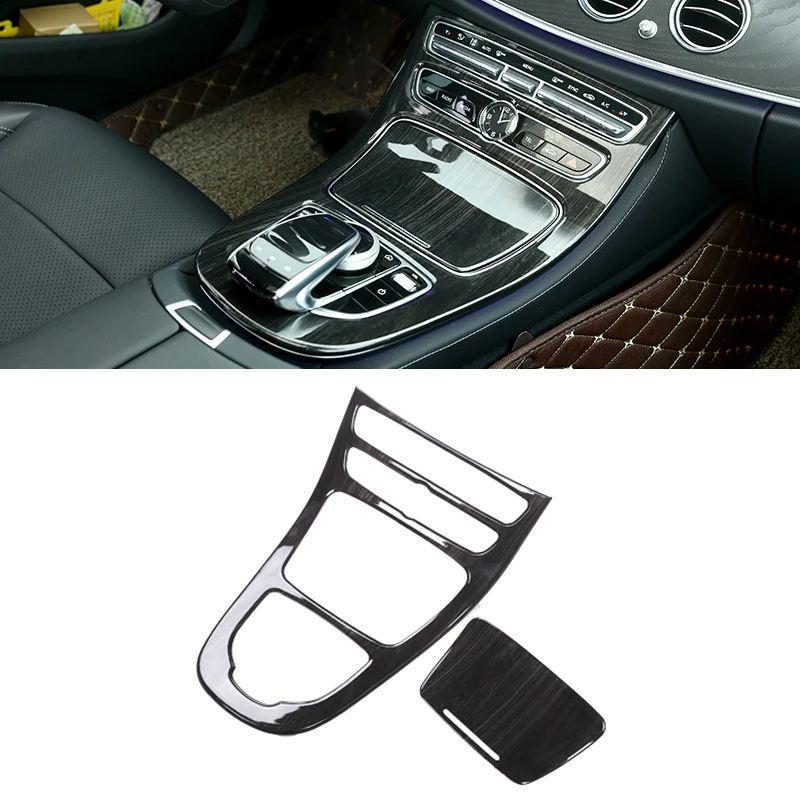 Neue Schwarz Asche Holz Stil Fur Mercedes Benz E Klasse W213 2016 2017 2018 Abs Kunststoff Konsole Getriebe Panel Rahmen Abdeckung Trim Aufkleber Interior Mouldings Aliexpress