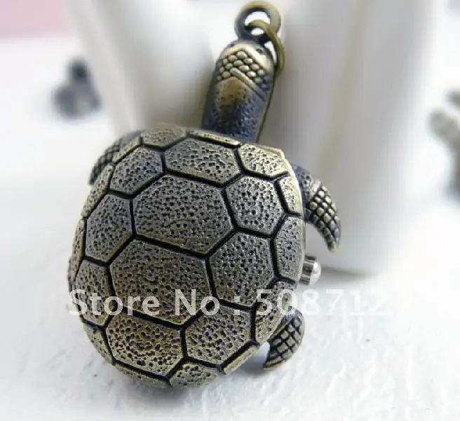 

Free shipping!!!Retro style Mammon turtle Necklace Quartz Pocket Watch Xmas gift
