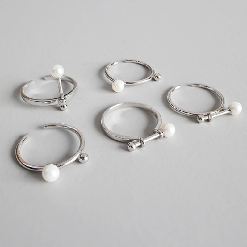 

BIG J.W Minimalist Multi Styles 925 Sterling Silver Rings For Women Beads Silver Stackable Knuckle Rings Simple Fine Jewelry