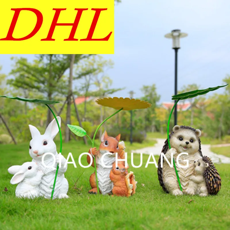 

Simulation Outdoor Decoration Hedgehog Squirrel Rabbit Sculpture Model Colophony Crafts Doll Garden Furnishing Articles G1055